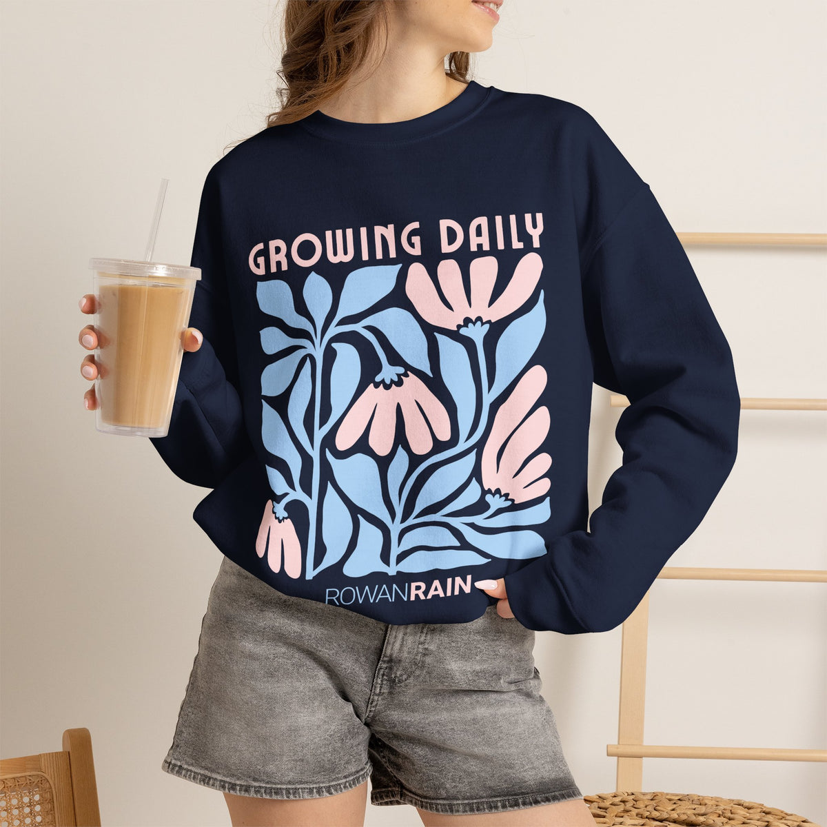 Light Pink and Blue Growing Daily Sweatshirt