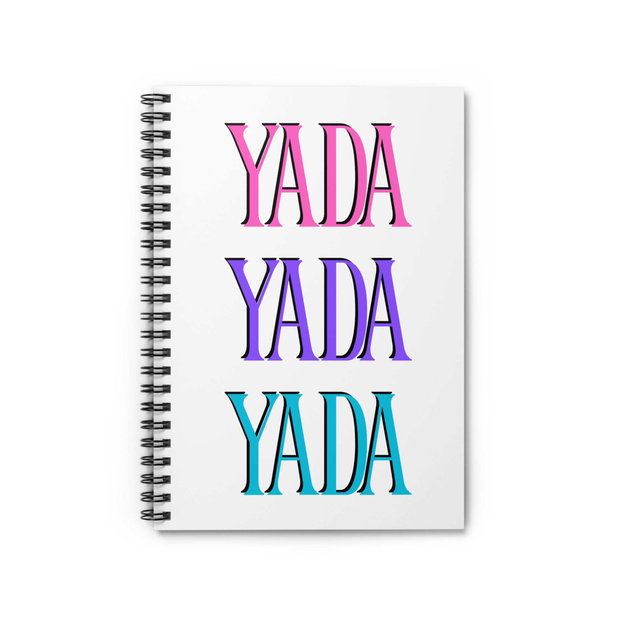 Seinfeld-Inspired Yada Yada Yada in Pink, Purple, and Blue Spiral Notebook