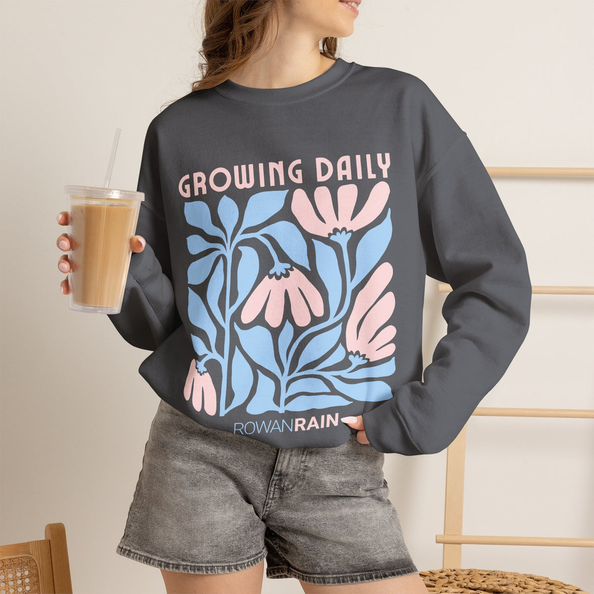 Light Pink and Blue Growing Daily Sweatshirt