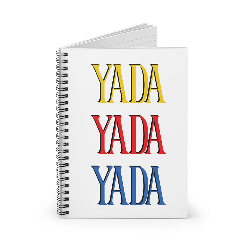 Seinfeld-Inspired Yada Yada Yada in Yellow, Red, and Blue Spiral Notebook