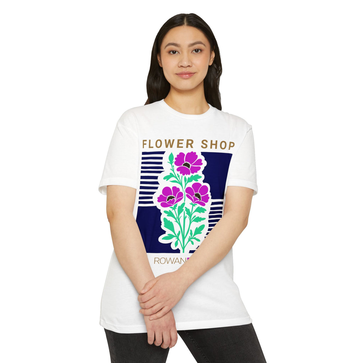 Purple, Green, Blue, and Gold Flower Shop Tee