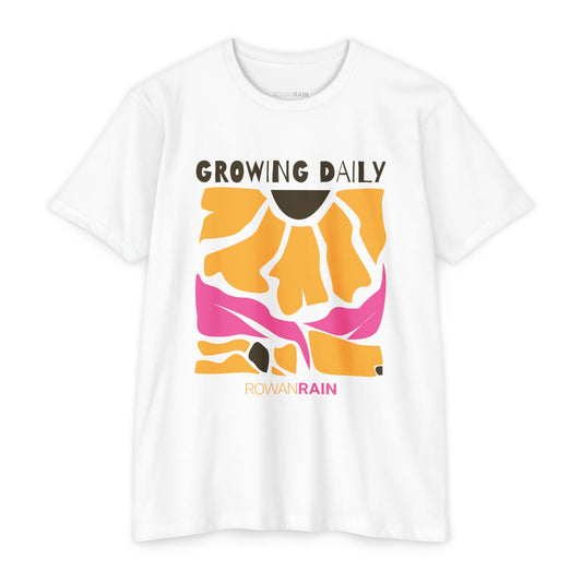 Pink and Yellow Growing Daily Sunflower Tee