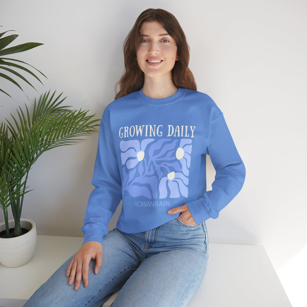 Pastel Blue and Off-White Growing Daily Sweatshirt