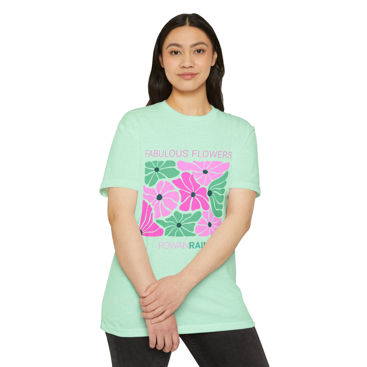 Pink and Green 8 Fabulous Flowers Tee